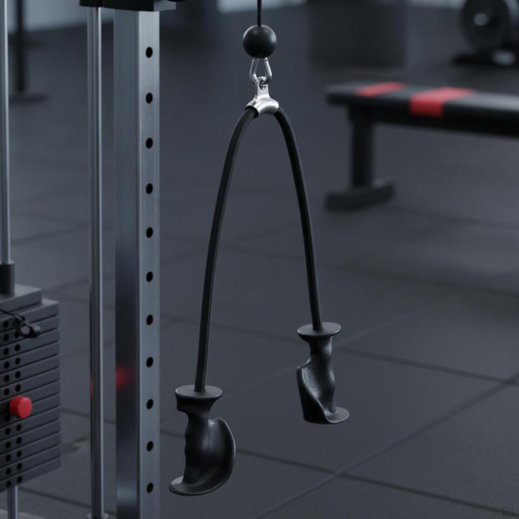 Cable Machine Attachment with Handles Ergonomic Tricep Rope NonSlip Pull Down for