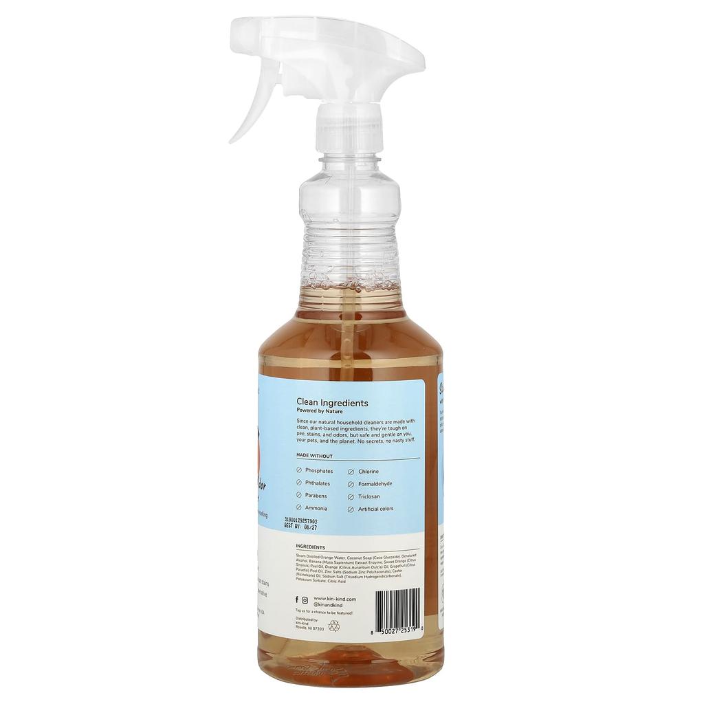 Kin+Kind Multi-Surface Urine+Stain+Odor Destroyer, Citrus, 354Ml(32Fl Oz)