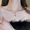 18K Gold-Plated Zircon Flower Necklace - Retro Court Style Clavicle Chain for Women