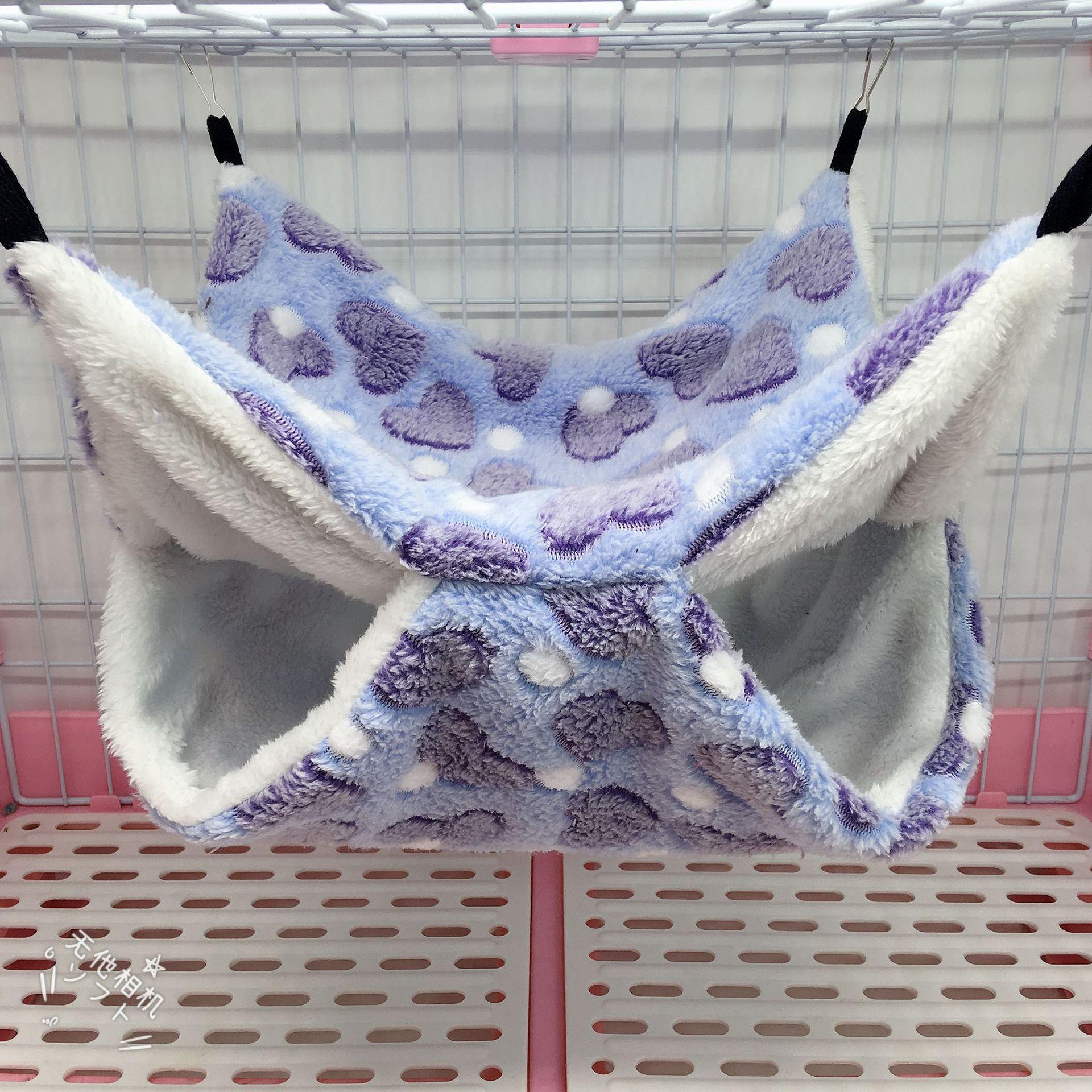 

Двухслойная клетка для хомяка Спальный гамак Распечатать Морская свинка Одежда Кровать Гамак для грызунов Клетка для шиншилл Маленький домик S-20*20cm