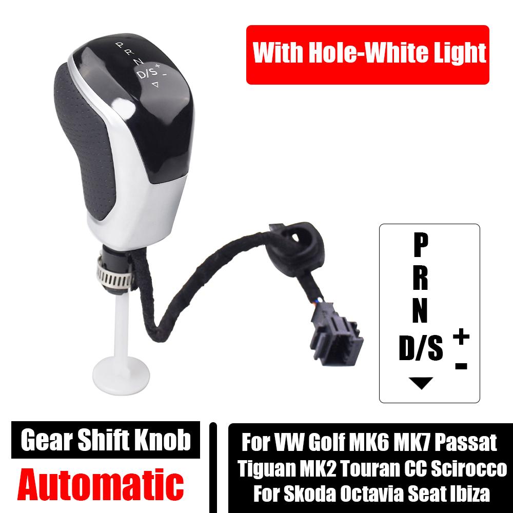 Electronic Shift Handle LED Gear Shift Knob for Golf MK6 MK7 Passat B7 B8 Tiguan MK2 Skoda Octavia Seat Alcantara White Light