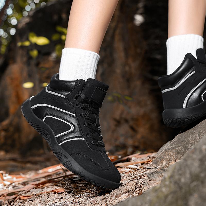 High-top Running Sports Shoes Women Elastic Casual Sneakers Fashion Lace-up Jogging Walking Shoes for Men Anti-slip