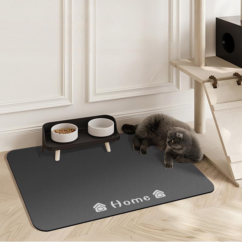 Pet Feeding Mat Soft Diatom Mud Leather Absorbent Mat Dog and Cat Placemat Rubber Non-slip Easy To Handle