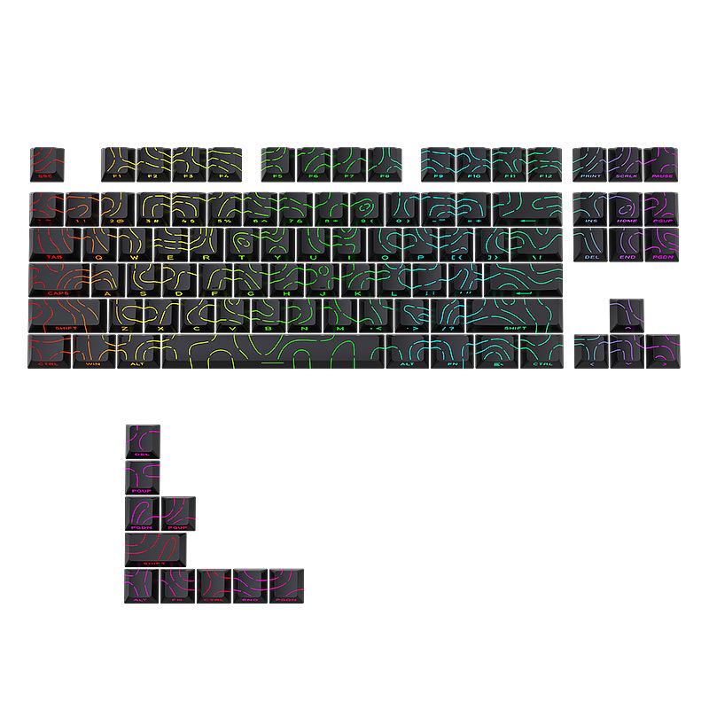Contour 4.0 Gradient Translucent Tastenkappen - Originalhöhe, Rissige Zeichen, 6087108 Benutzerdefinierte Mechanische Tastatur