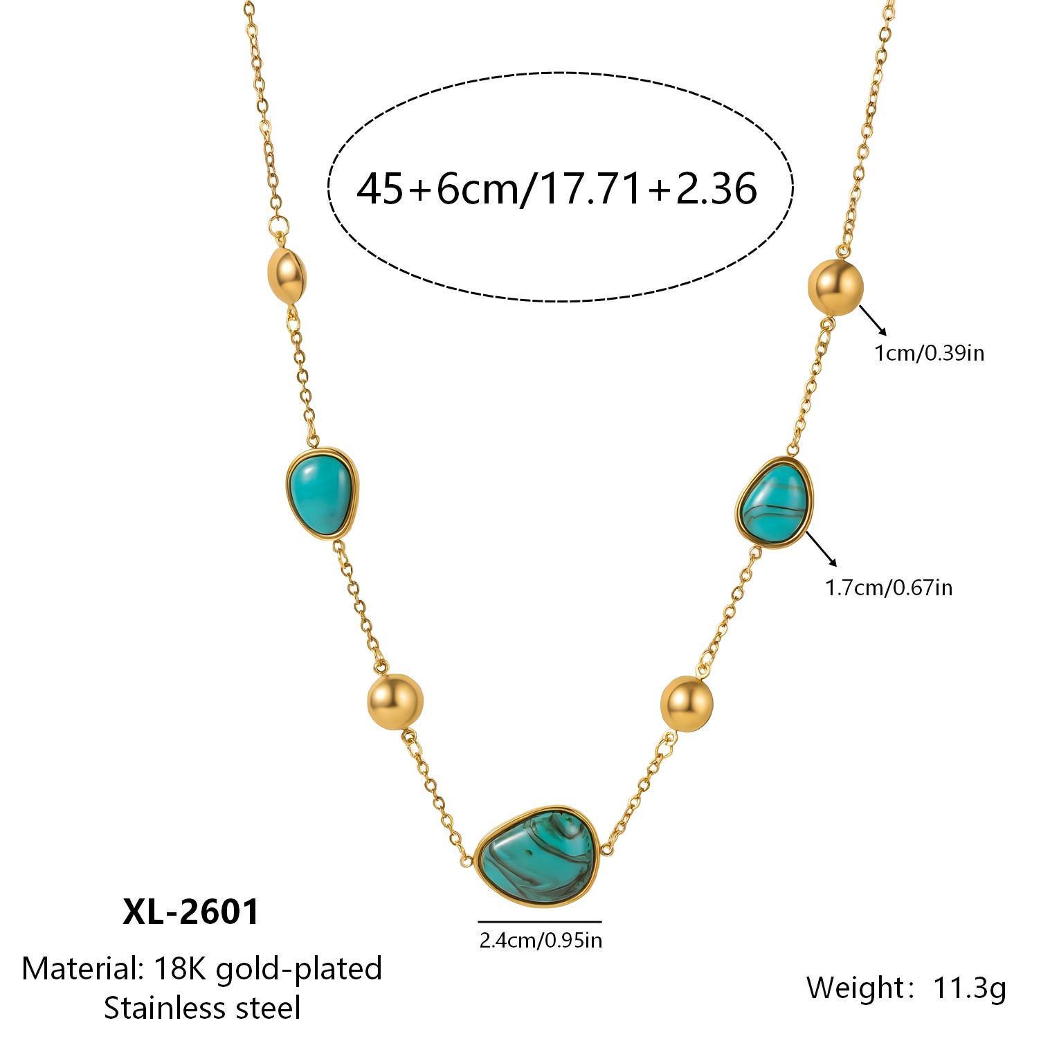 18K Gold Plated Water Drop Resin Edge Necklace - Versatile Stainless Steel Jewelry 18K