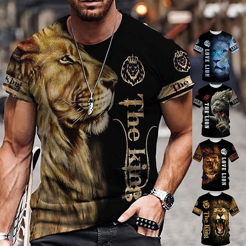 Men s Unisex Tiger Graphic Prints T Shirt Short Sleeve T shirt 3D Print Crew Neck Shirt Sports Casual Big and Tall Outdoor Street Daily XL