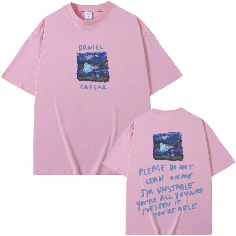 Rapparen Daniel Caesar Never Enough Please Do Not Lean on Me Grafisk T-shirt Herr Dam Hip Hop Mode Trend T-shirts Streetwear