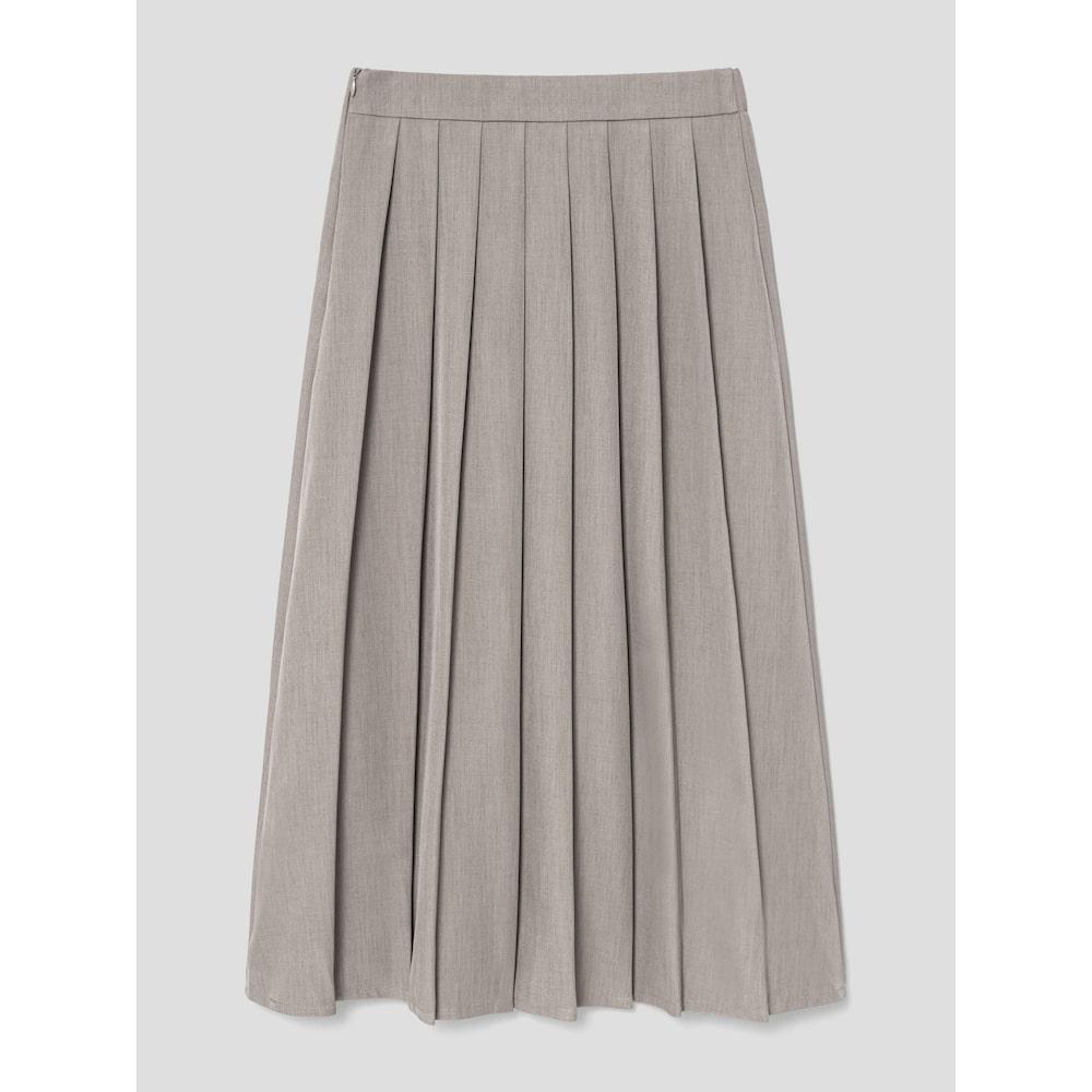 8SECONDS Wool-Like Pleated Skirt Beige (354927Mb2A)
