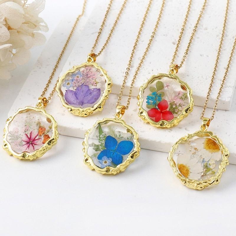 Collana Floreale in Resina Leggera Catena Regolabile per la Clavicola per Pelli Sensibili Accessorio Gioiello da Indossare Ogni Giorno