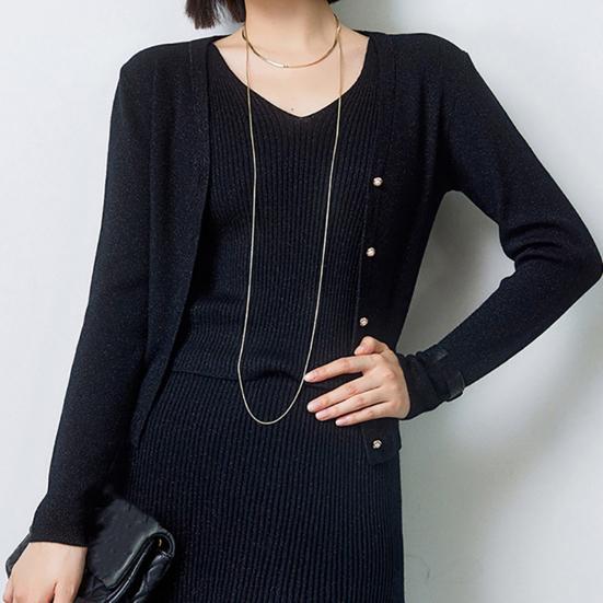 

Женский свитер из титановой стали, ожерелье, двухслойный плоский колье со змеиной костью, свитер, ювелирные аксессуары A золотистый