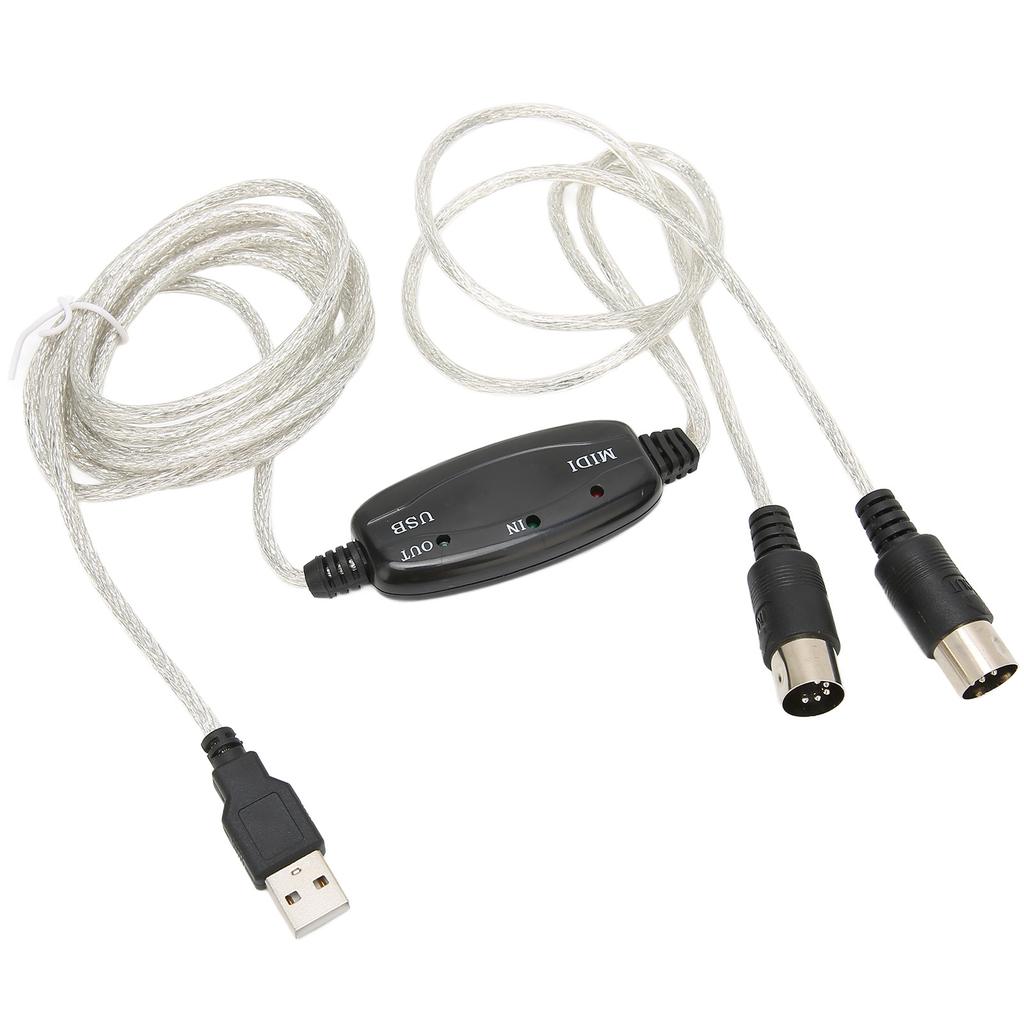 USB To MIDI Cable Converter 16 Channels PC To Synthesizer 2 In 1 MIDI Cord Adapter for Windows