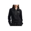 FILA Fashionable Comfortable Pullover Letter Logo Casual Shorts Loose Half-Zip Long Sleeve Sweatshirt Women sweatshirt Black F11W439212FBK