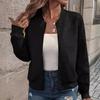 2025 Spring European & American Fashion Half-High Collar Zipper Knit Women's Long-Sleeve Cardigan