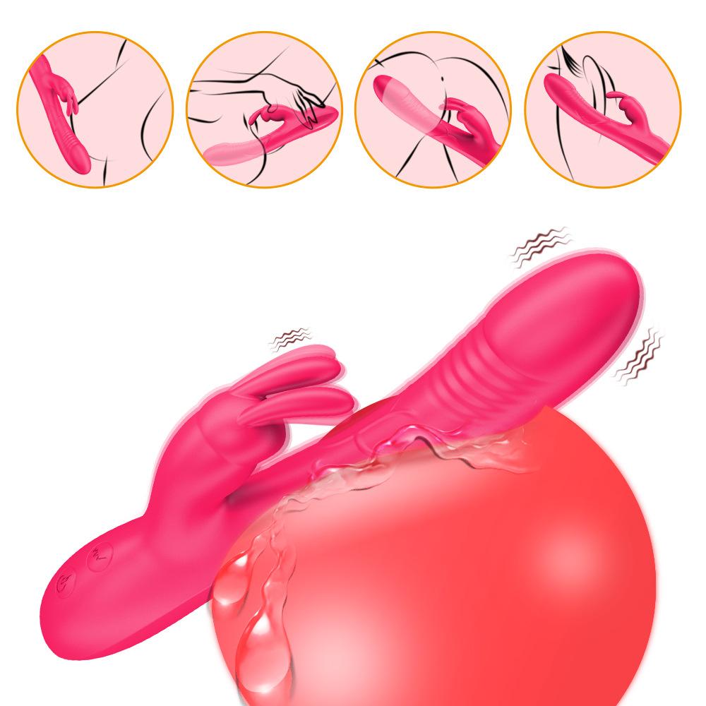 Vibrator Dildo de iepure pentru femei, masaj vagin, mamelon, stimulator de clitoris, masturbare feminina, vibratie anale, jucarii sexuale pentru adulti