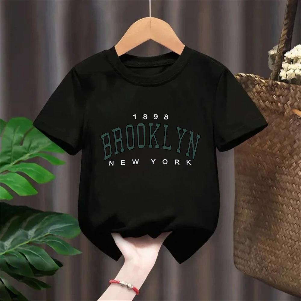 T Shirt Los Angeles Number 91 Brooklyn Graphic Round Neck Kids Tshirt Casual Girls Top