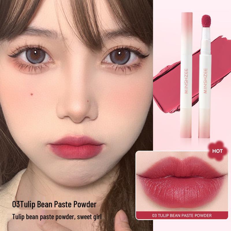 MINSHZEE Ming Xizhi Mattes Air Lippen-Gloss: Leichte Lippencreme & Puder für Herbst und Winter Aufhellung.