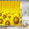 3d Sunflower Yellow Flowers Shark Shower Curtains Bathroom Waterproof Bath Curtain Polyester Cloth With Hooks Decor Bath Screen