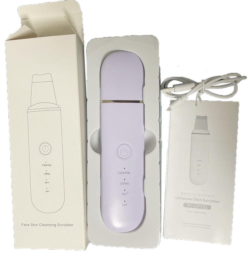 Ultrasonic Skin Scrubber & Microcurrent Color Light Therapy Device for Blackhead Removal & Dead Skin Cleansing