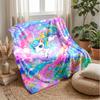 Fantasy Unicorn with Flowers Theme Blanket Lightweight Warm Flannel Blanket Decorative Throw Blanket for Home Decoration