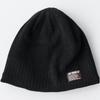 Avirex Single Knit Cap Knit Watch 028 Men's Fleece-Lined Beanie, Short, Autumn/Winter Hat, Cap, Black,