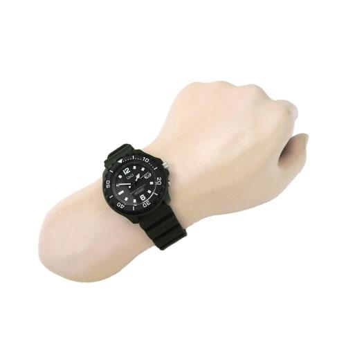 Citizen Q&Q Watch Cue and Cue Analog Radio Wave Solar 10 ATM Water Resistant Urethane Band D02A-001VK Men's Black