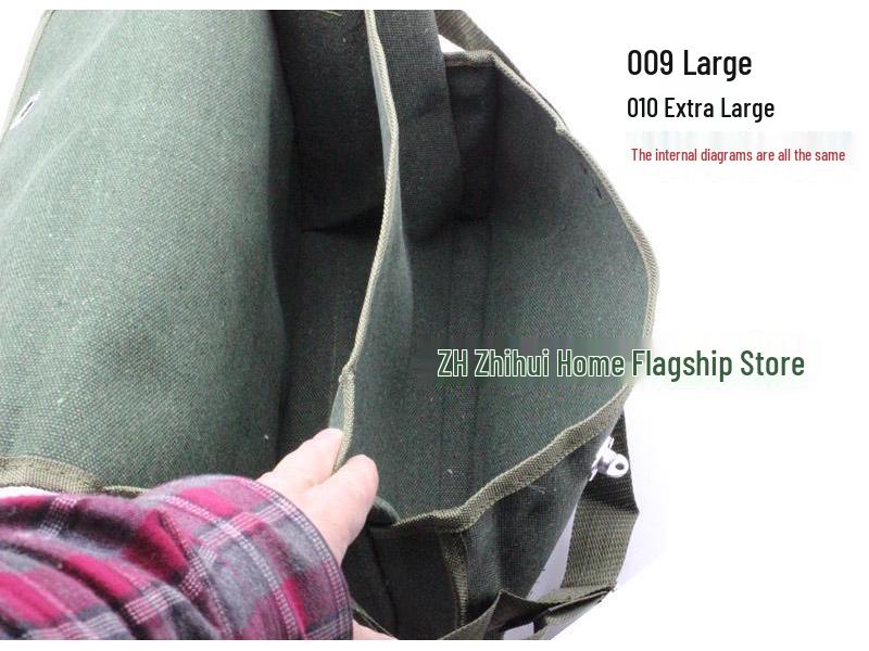 Durable Multifunctional Canvas Electrician Tool Bag - Large Size, Wear-Resistant, Single Shoulder Design