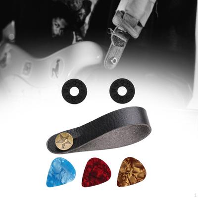 Guitar Strap Button, PU Leather Headstock Adapter Tie Neck Link for Acoustic Guitar,