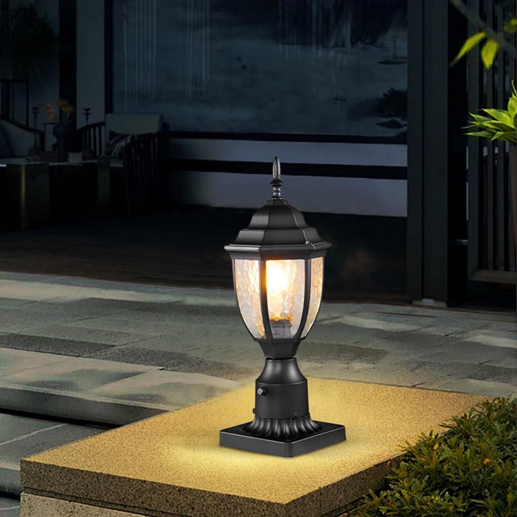2 PCs Dusk To Dawn Outdoor Lamp Post Light Fixture 390 Mm Pole Pier Mount