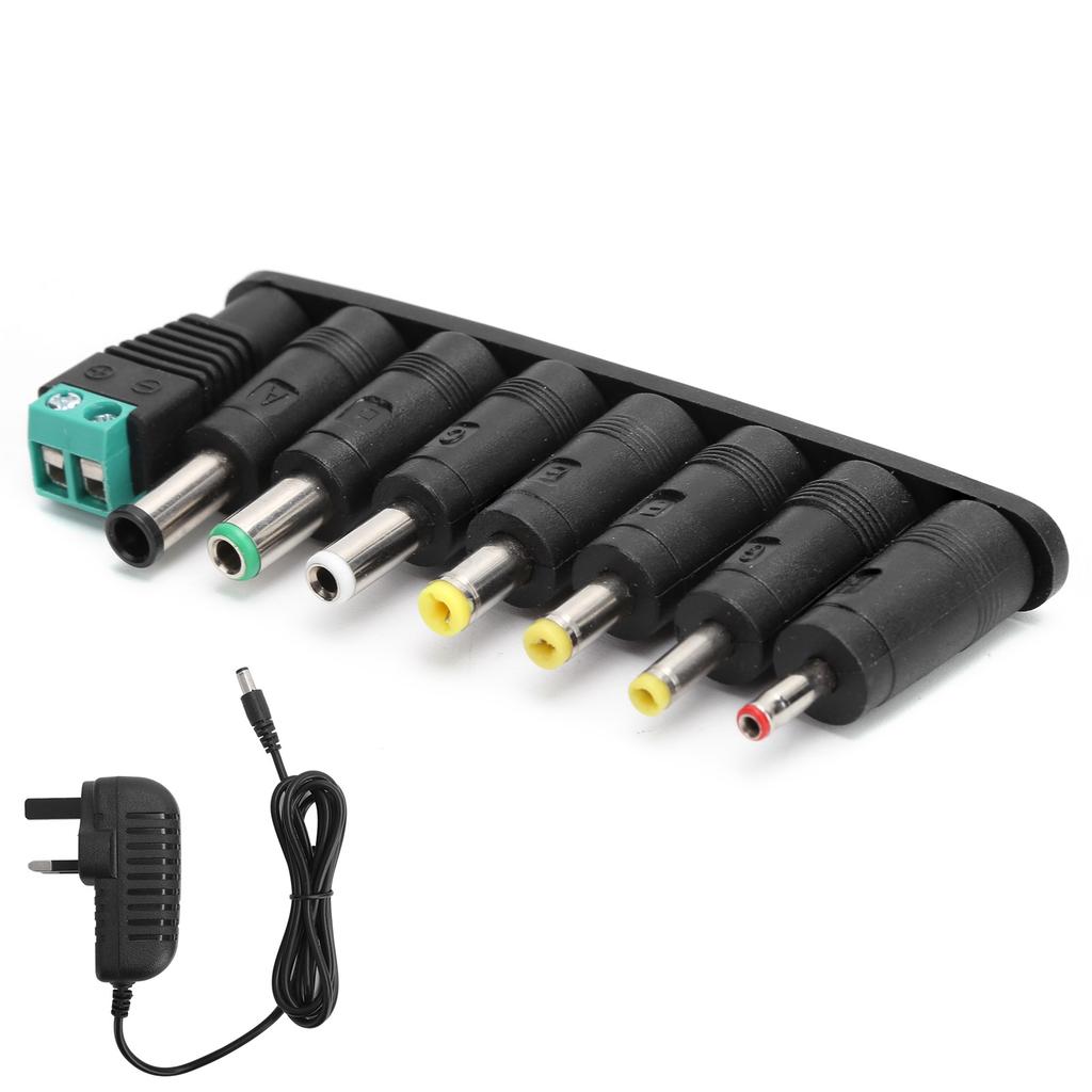 Adaptor Alimentare 12V 2A Benzi LED Încărcător Comutare cu 8 Mufe de Conversie DC 100‑240V Mufă UK