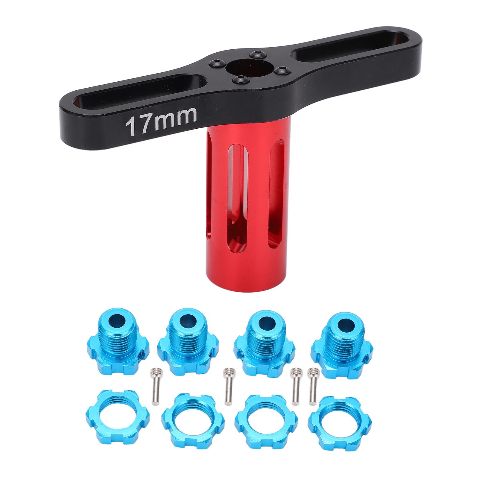 4 Set 17mm Hex Nuts Splined Wheel Hubs with Removal Tool for Traxxas Summit EREVO 1 10