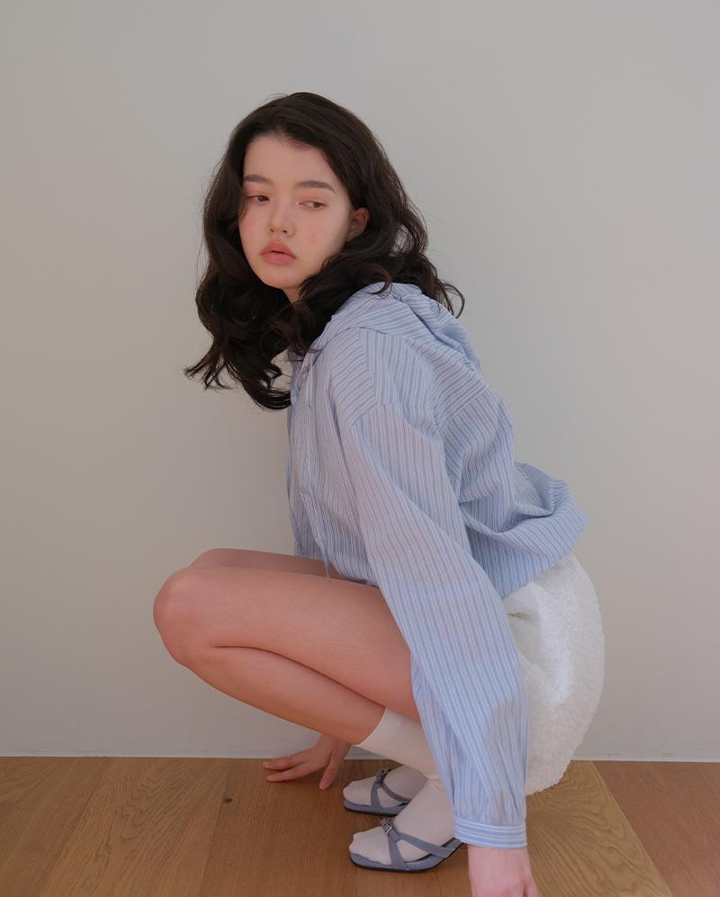PREVOIR Striped Hoodie Shirt