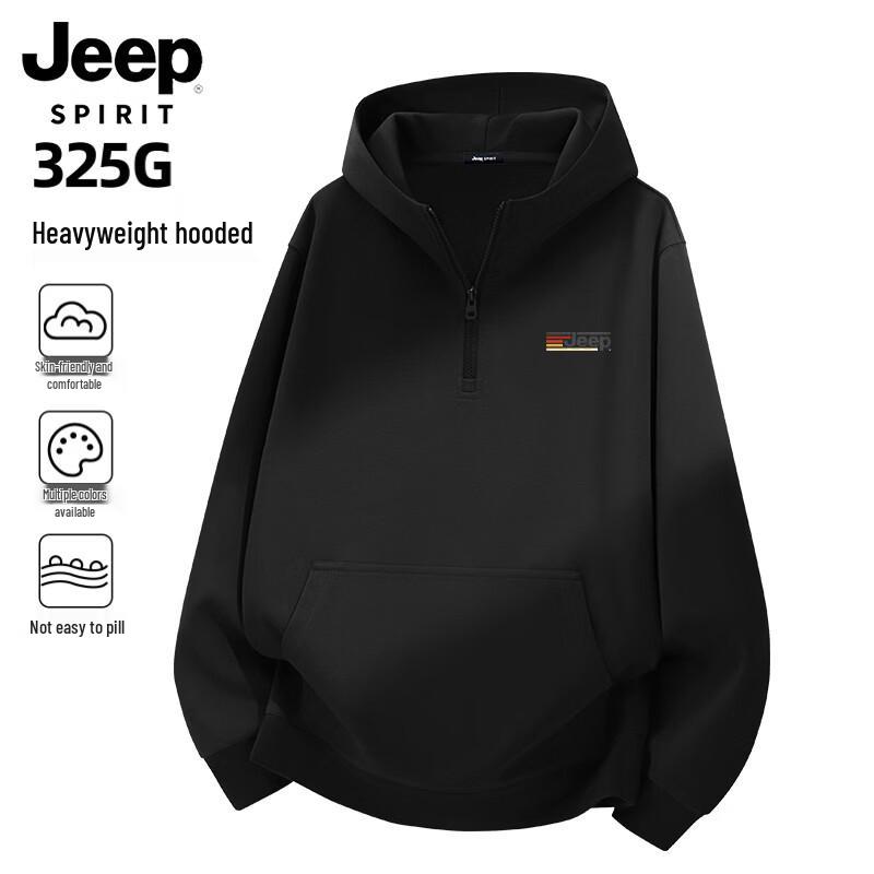 JEEP SPIRIT Men s Half-Zip Hooded Sweatshirt 3XL