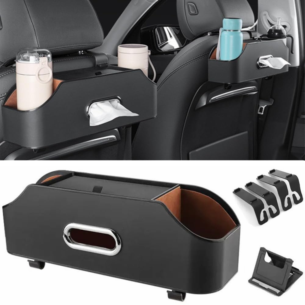 

Car Backseat Multifunctional Storage Box with Tissue Holder and 2 Cup Drink Tissue Car Backseat Car Storage Backseat Organizer and Easy to Car Seat