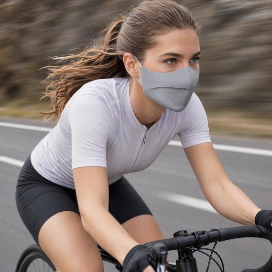 Soft Ice Silk Face Guard, Half Face Sun Protection Mouth Guard, Breathable Holes Face Shield with Elastic Ear Hooks for Cycling Running Hiking