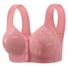3Pcs Plus Size Front Closure Bra Women Thin Wireless Push Up Fixed Cup Tank Top Supportive Shaping Comfortable Everyday Underwear