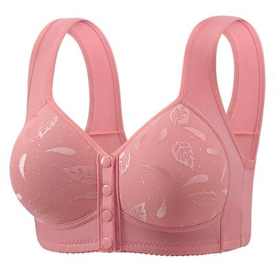 3Pcs Plus Size Front Closure Bra Women Thin Wireless Push Up Fixed Cup Tank Top Supportive Shaping Comfortable Everyday Underwear