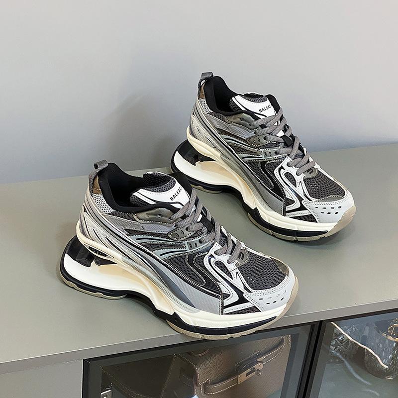 Spring Shoes Women's New Heightening Thick-soled Suspension Breathable Shock-absorbing Sports Shoes