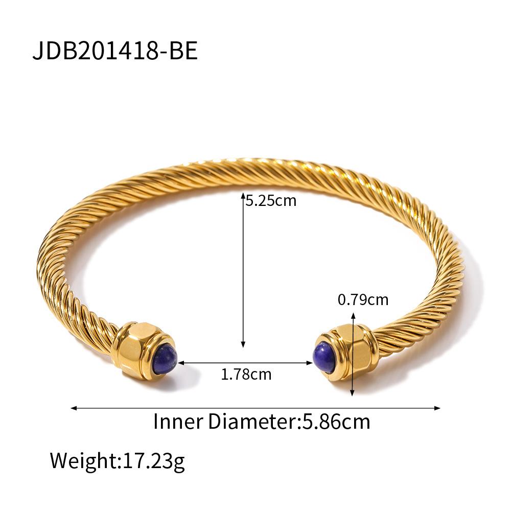 JYL TS Bracelet  Natural Stone Open Cuff Enhances Healing & Balance