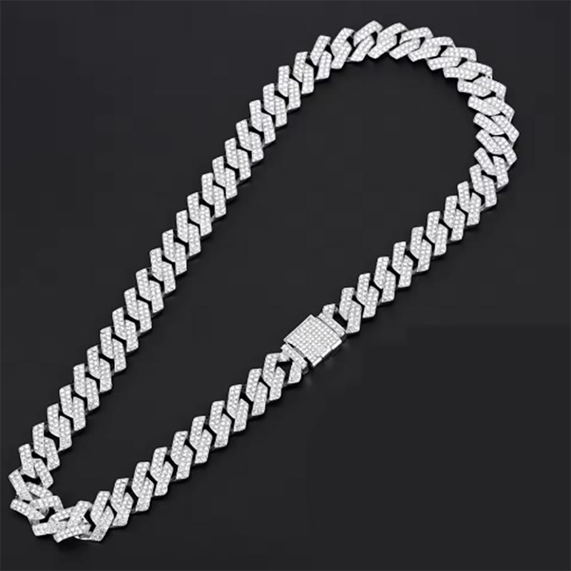 16mm Hip Hop Miami Cuban Link Chain Set Necklace +Watch+Bracelet Creative Iced Out Shiny Trendy Stylish Jewelry For Women Men