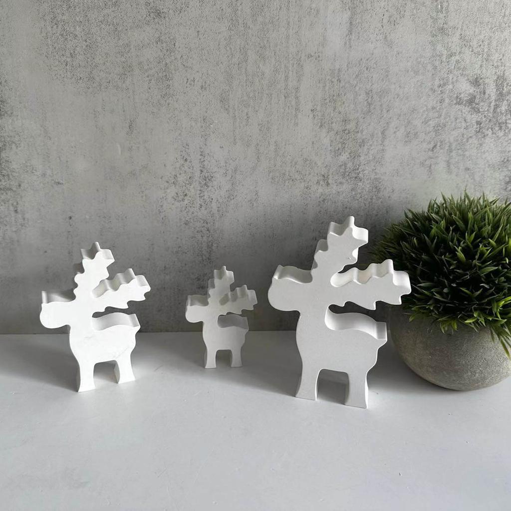 Jul Elg Silikonformer Jul Elg Lysformer for å Lage Lys Såpe Gipsdekorasjoner Julegave