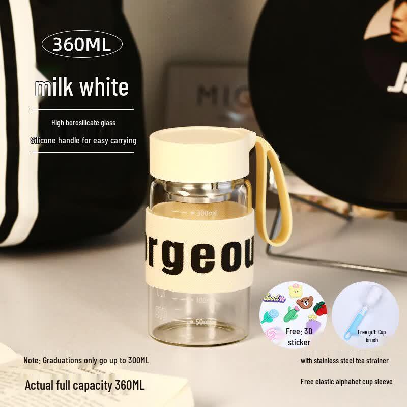 Portable Graduated Borosilicate Glass Mug