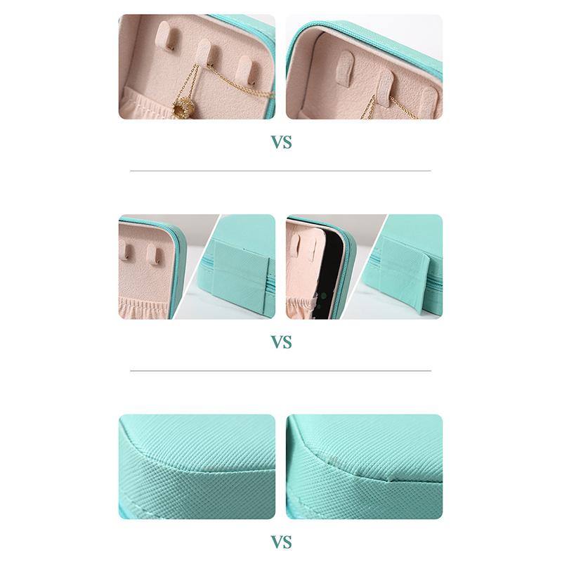 Rese-smyckeskrin Utsökt Stor Kapacitet Reptåligt Bärbart Smyckesorganisationsfodral för Utomhusresor Blått