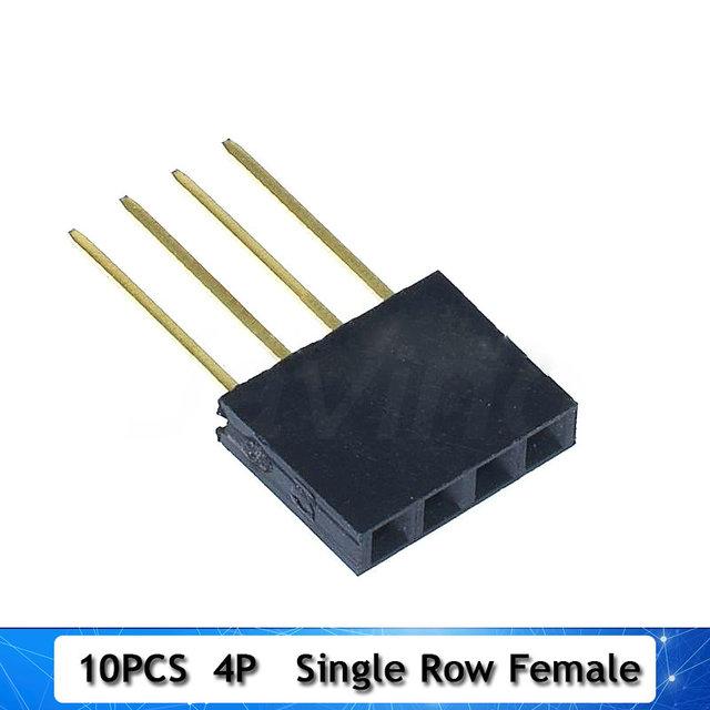 10PCS 2.54mm Single Row Female Long pins 11mm Breakaway PCB Board Pin Header socket Connector 1*2/3/4/6/8/10/15Pin For Arduino