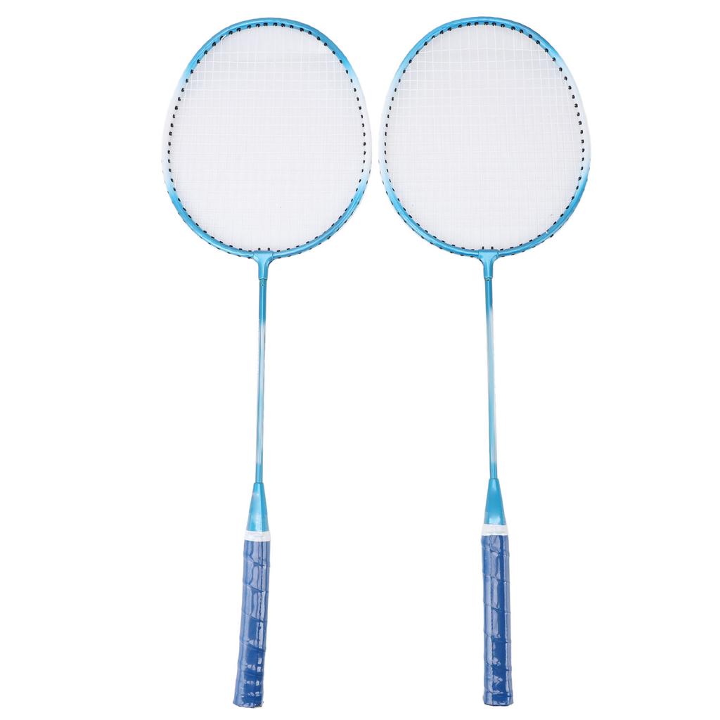 Badminton Racket Set Iron Alloy Resistance Reduction Lightweight Sports Badminton Racket with Storage Bag for Beginners Children Adults