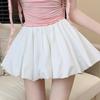 White Spicy Petite High Waist A-line Fluffy Skirt - Anti-Exposure Short Skirt for Women, Spring/Summer
