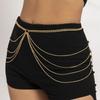 IngeSight.Z New Multi-layer Tassel Hip High Waist Chain For Women Gold Color Metal Chain Waistband Party Dress Belts Accessorie