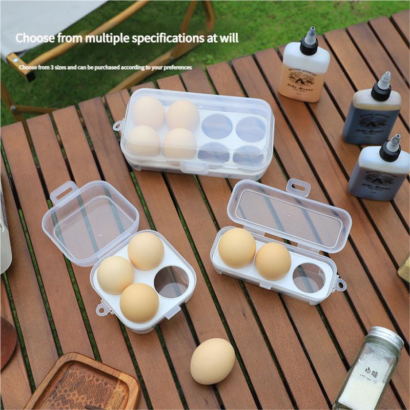 Shockproof Transparent Egg Container with Lid Portable Camping Organizer for Kitchen Storage Picnic Sealed Compartment Adjustable Grids