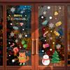Santa Claus Tree Electrostatic Stickers Shop Window Decorations Reindeer Fox Atmosphere Glass Door Stickers