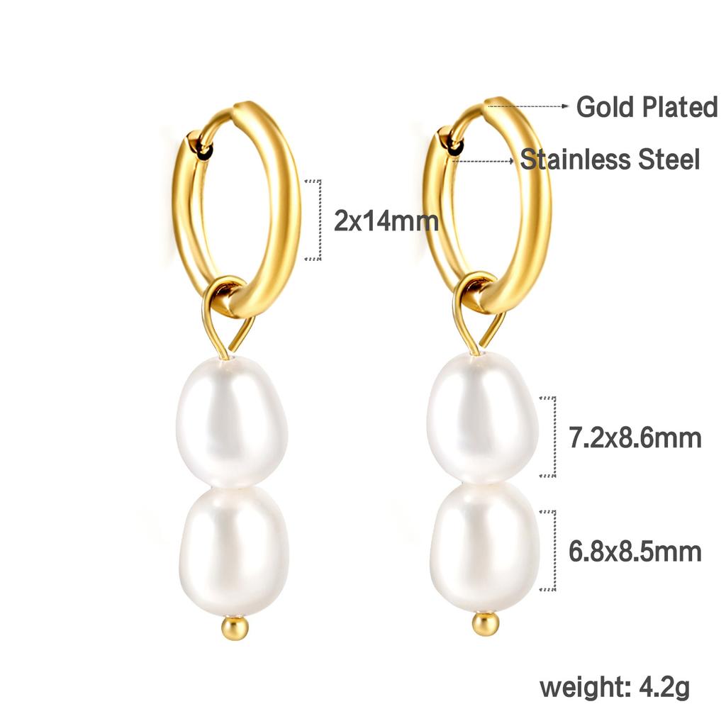 Elegant Baroque White Pearl Earrings Fashionable High-End Pearl Jewelry
