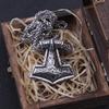 Stainless Steel Thor Hammer Mjolnir Necklace Viking Raven Pendant Mens Gift Jewelry Clearance